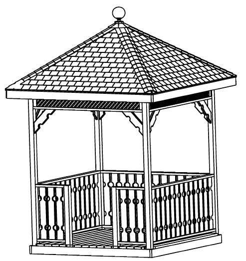 SAMPLE Gazebo Plans 02, 8 ft Square Gazebo, IMMEDIATE DOWNLOAD