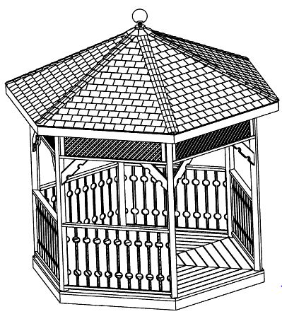 SAMPLE Gazebo Plans 04, 10 ft Hexagon Gazebo, IMMEDIATE DOWNLOAD