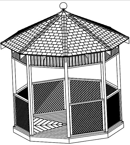 SAMPLE Gazebo Plans 05, 10 ft Octagon Gazebo, IMMEDIATE DOWNLOAD