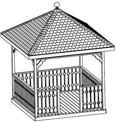 SAMPLE Gazebo Plans 06, 10 ft Square, Hip Roof Gazebo, IMMEDIATE DOWNLOAD