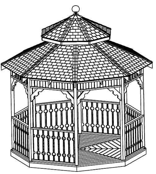 SAMPLE Gazebo Plans 11, 12 ft Double Roof Gazebo, IMMEDIATE DOWNLOAD