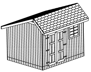 SAMPLE Shed Plans 20, 10x12 Saltbox Roof, Medium Shed, DOWNLOAD