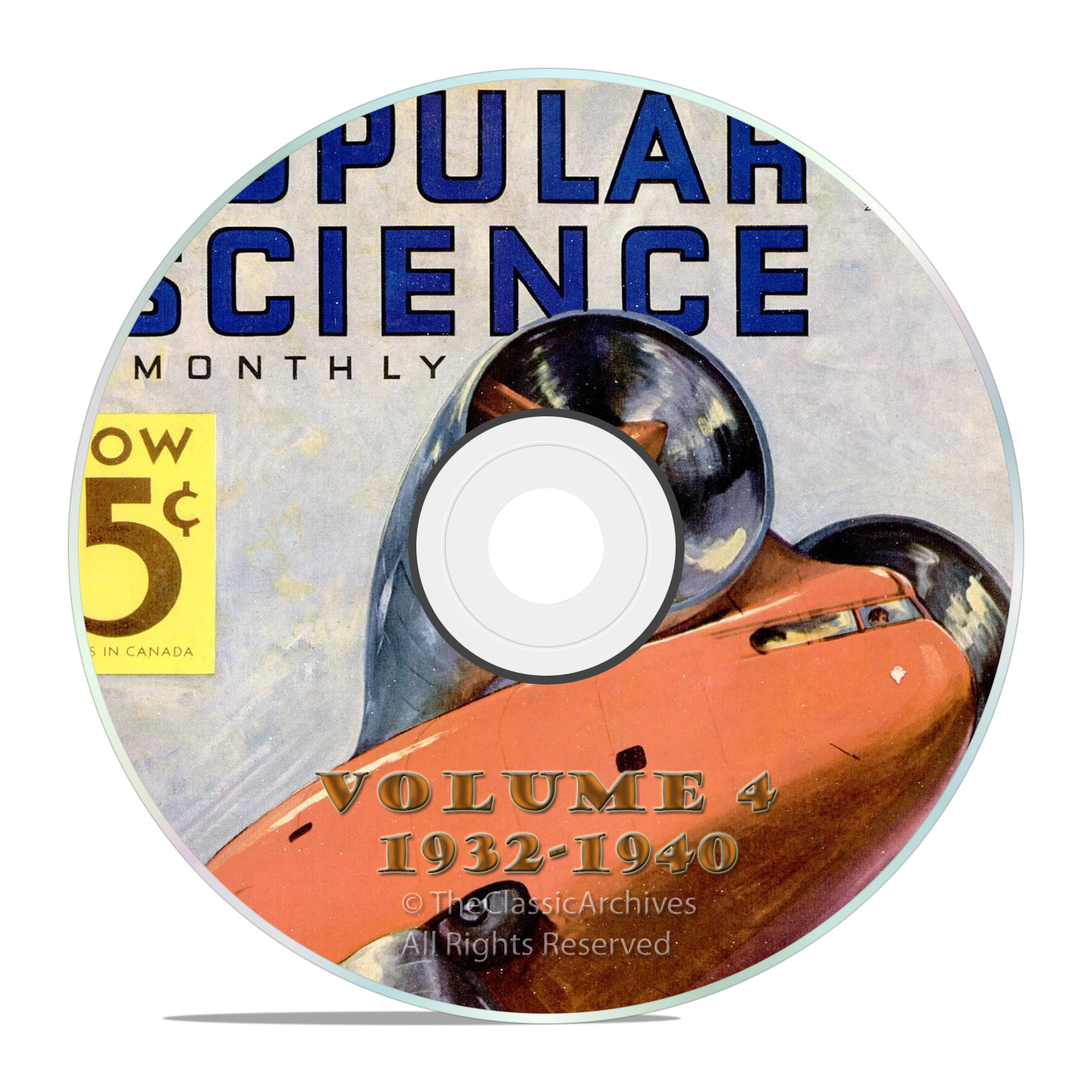 Vintage Popular Science Magazine, Volume 4 DVD, 1932-1940, 101 issues