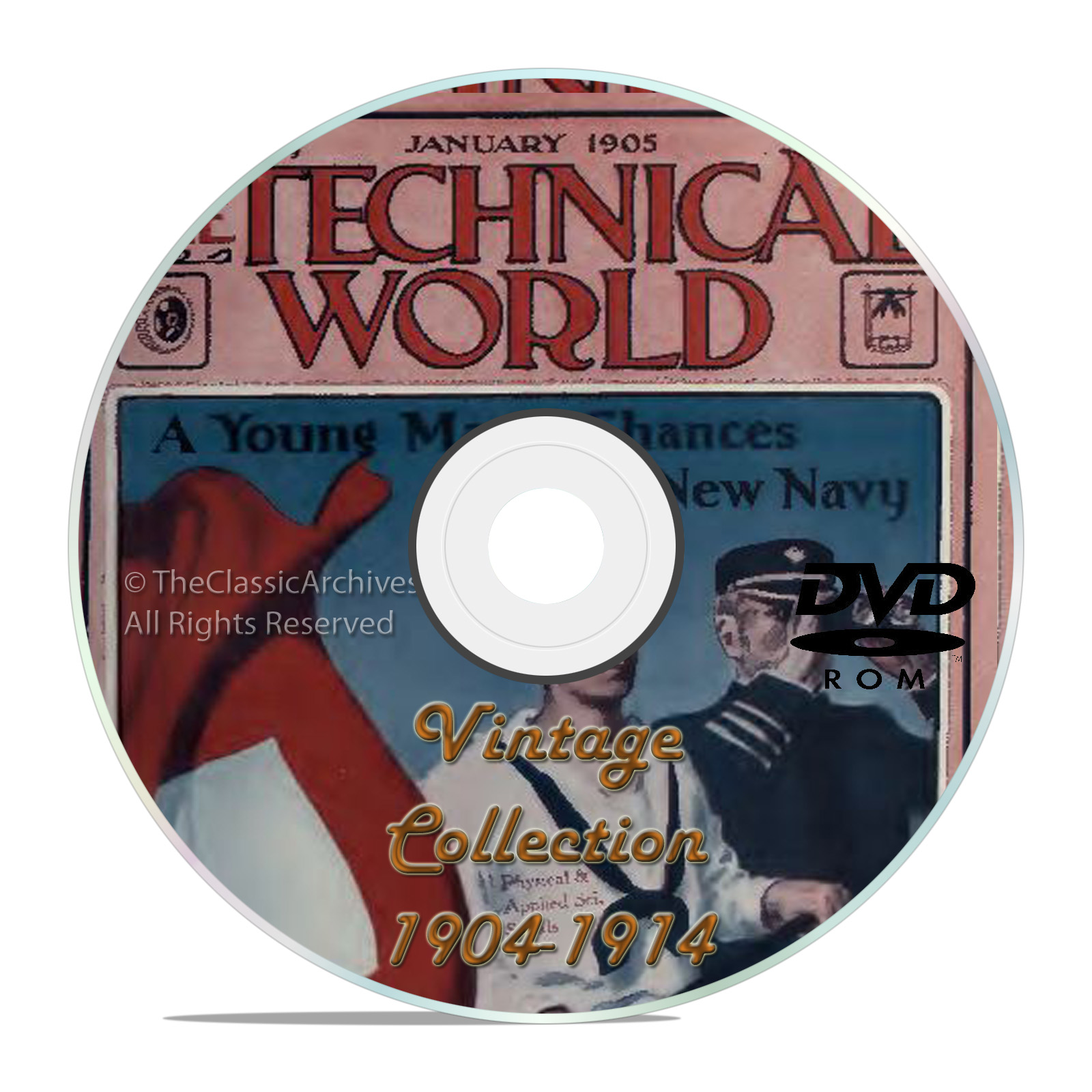Technical World Magazine, 119 Classic issues, 1904-1915, Old Time Read DVD