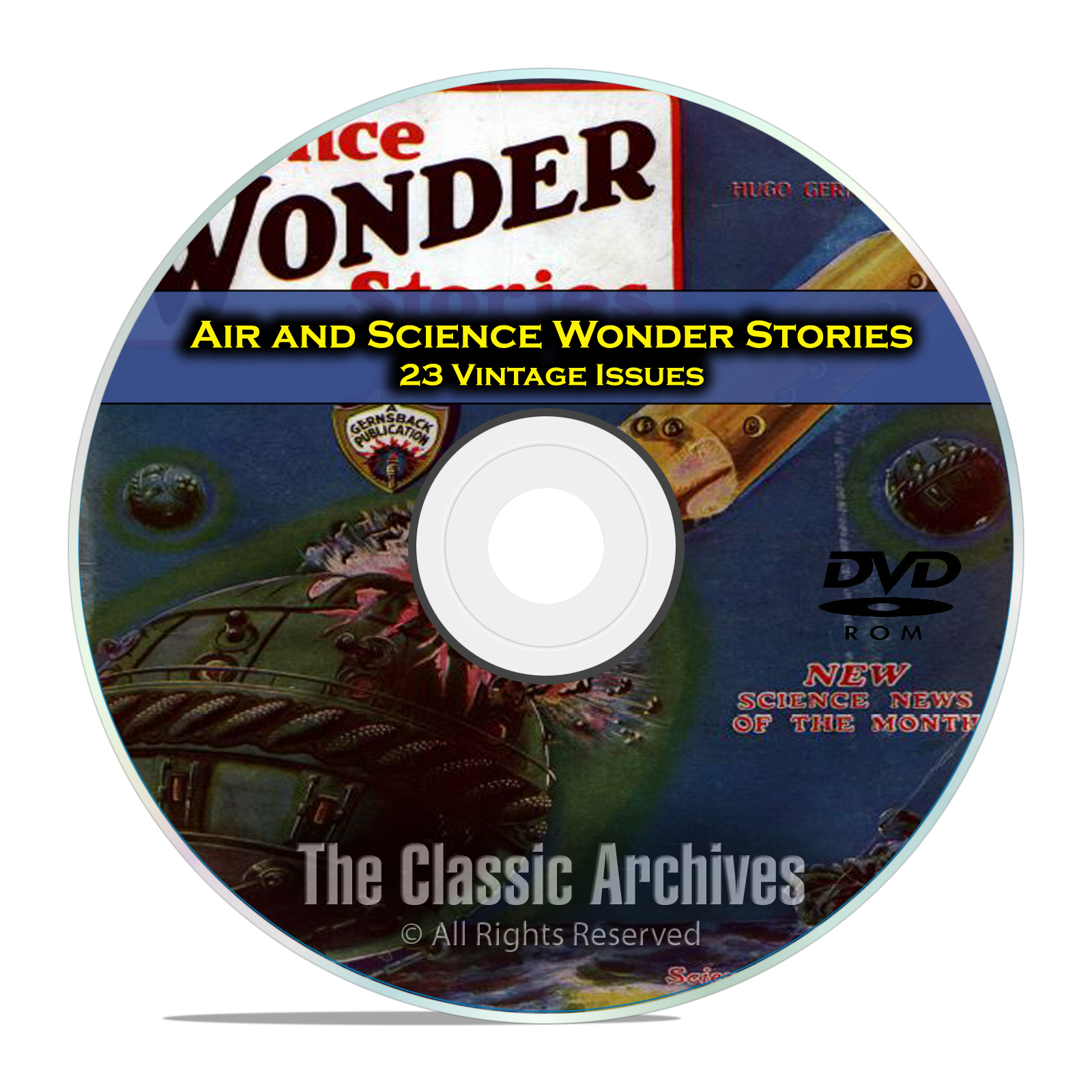 Air & Science Wonder Stories, 23 Vintage Pulp Magazine Science Fiction DVD