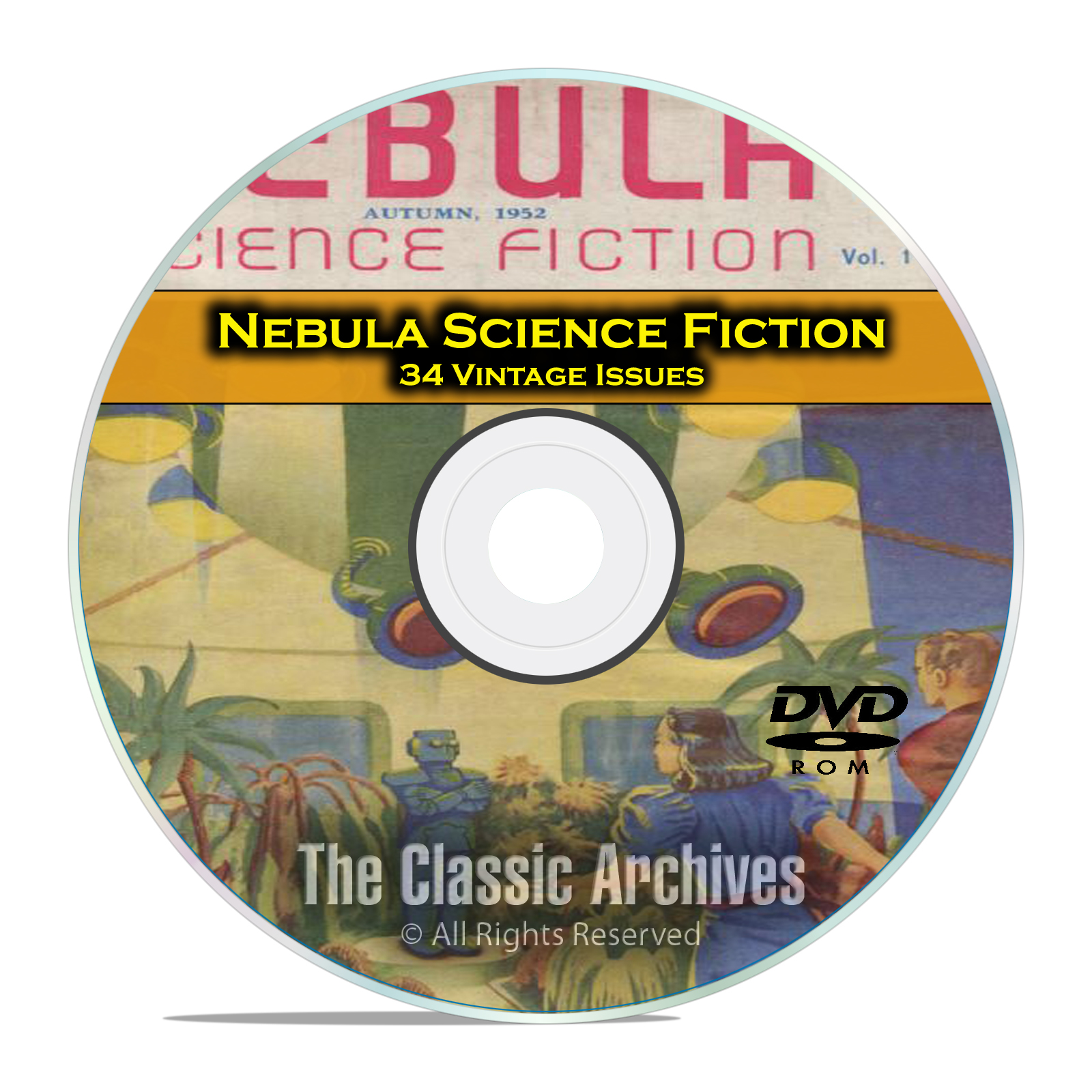 Nebula, 34 Vintage Pulp Magazine, out of this world science Fiction DVD