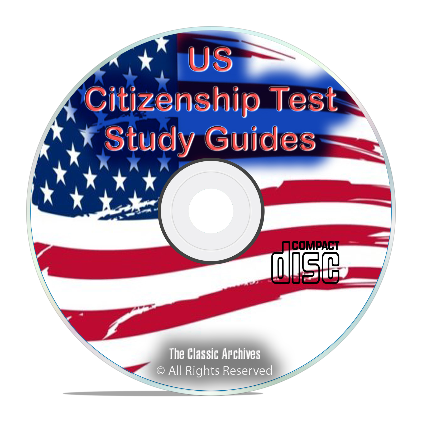 US Citizenship, Civics Test, Study Guides, English Questions/Answers CD