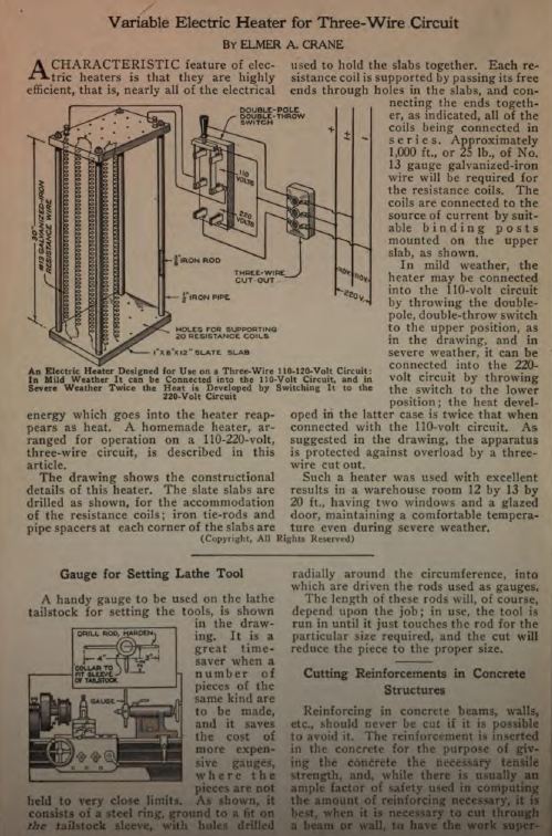 Vintage Popular Mechanics Shop Notes, 1905-21, 12 Classic Magazine 