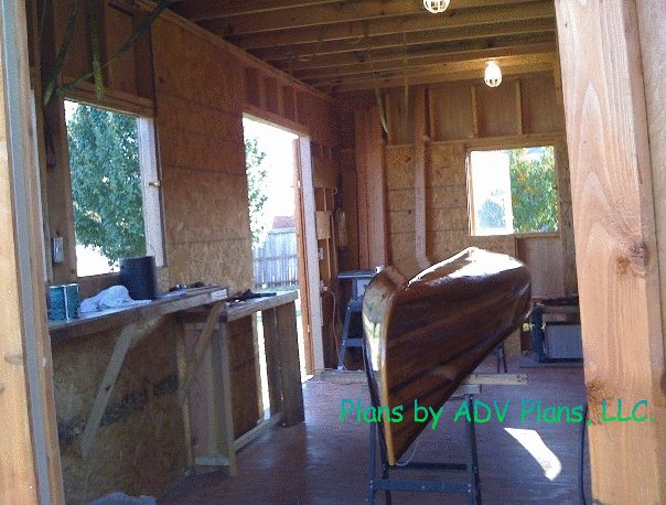 12 x 20 saltbox shed plan inside view
