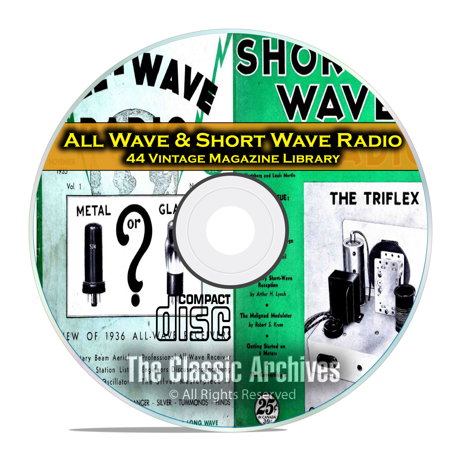 All Wave Radio, Short Wave Radio, 44 Vintage Radio Magazines PDF CD
