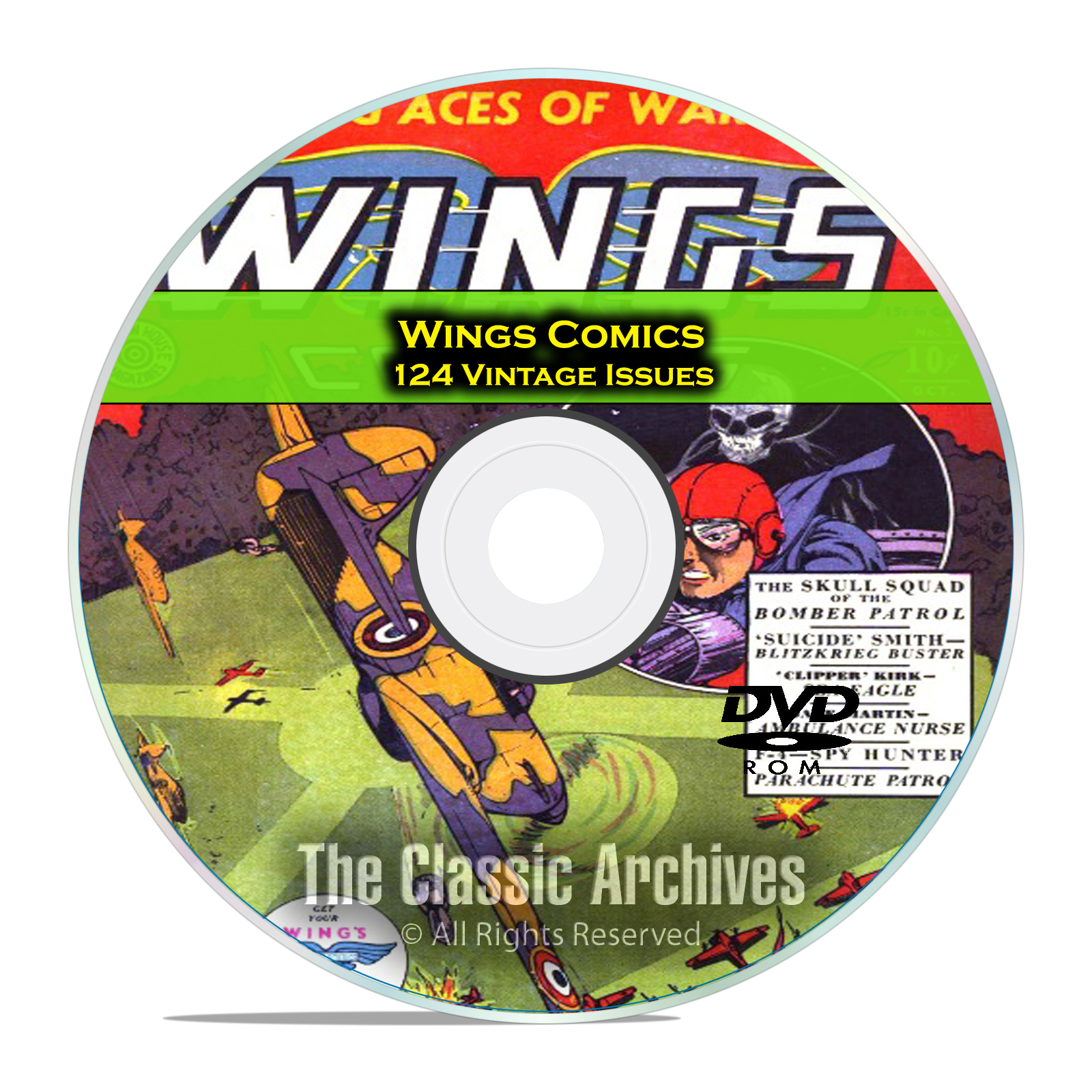 Wings Comics, Fiction House, 124 Issues, Vintage Golden Age Comics PDF DVD