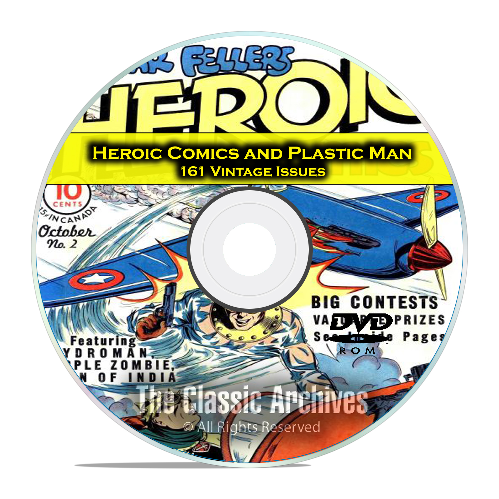 Heroic Comics and Plastic Man 161 Vintage Issues, Golden Age Comics PDF DVD