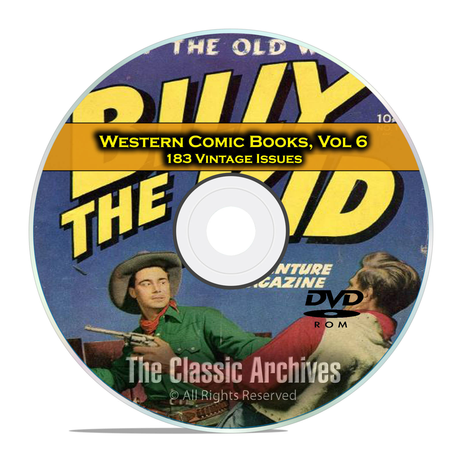 Western Comic Books, Vol 6, Durango Kid The Texan John Wayne Golden Age DVD - Click Image to Close