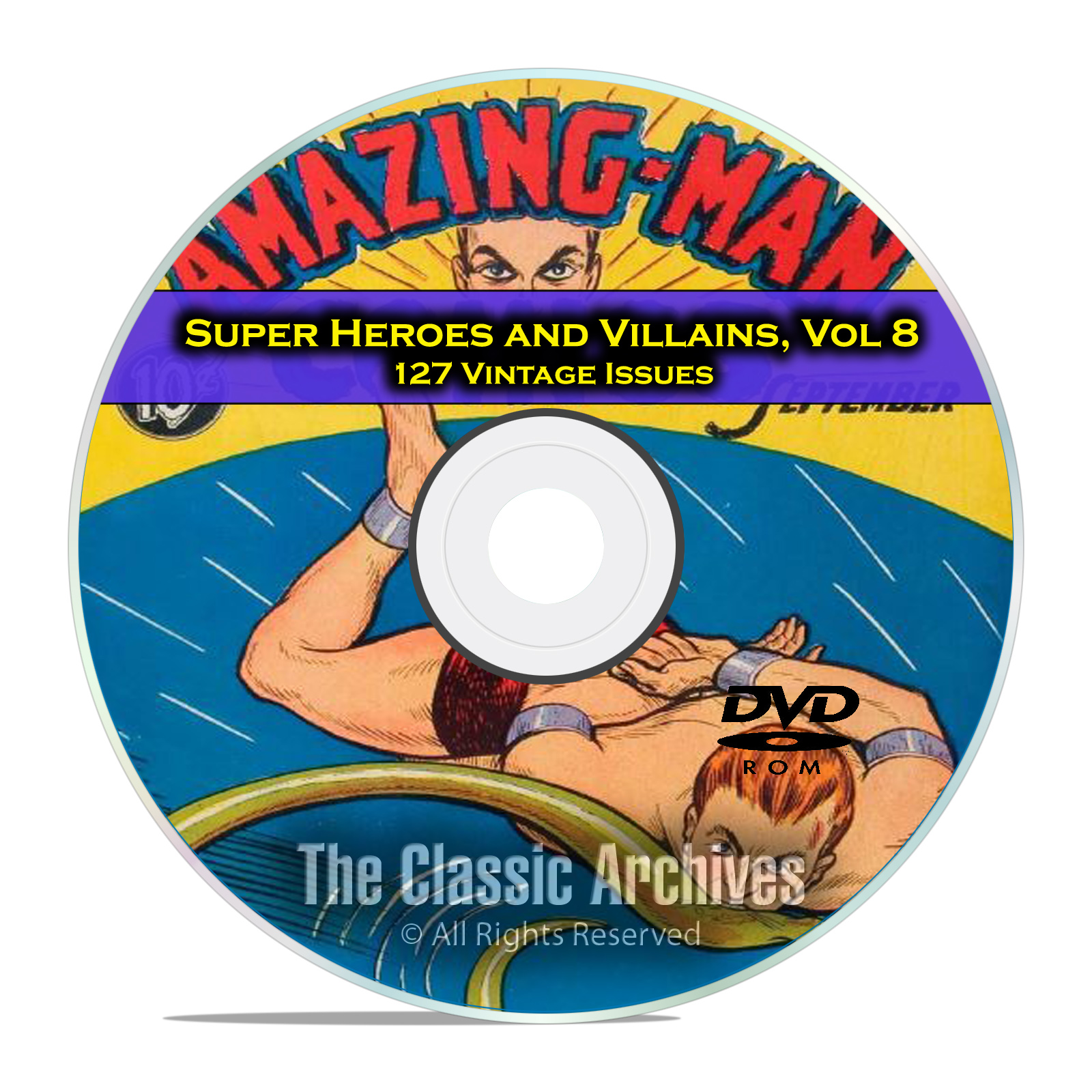 Super Hero Villains, Vol 8, Amazing Man Fighting Yank Golden Age Comics DVD - Click Image to Close