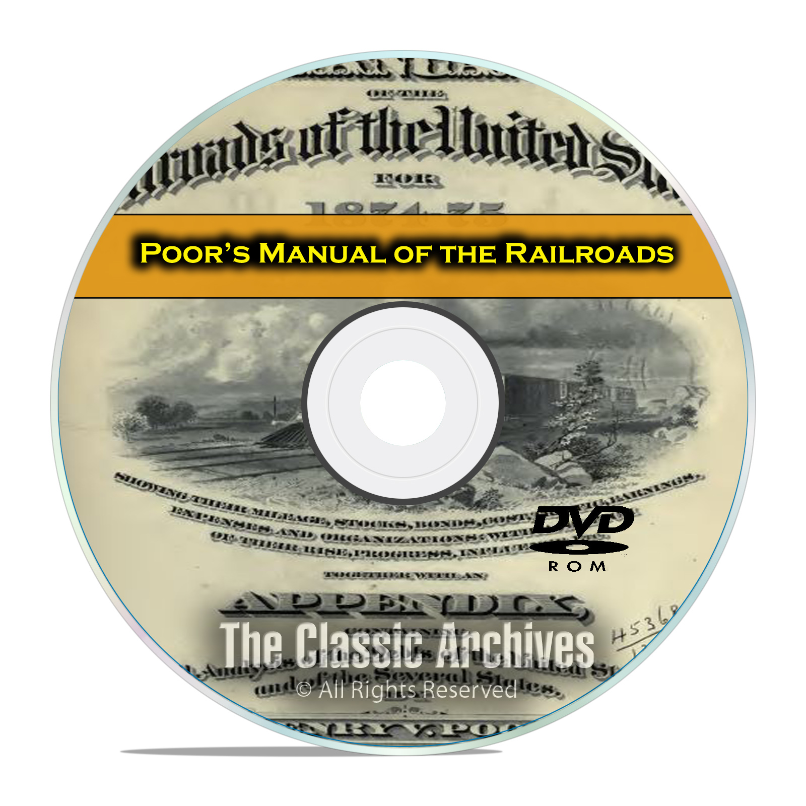 Poor's Manual of Railroads, 24 Railroad US History Volumes DVD