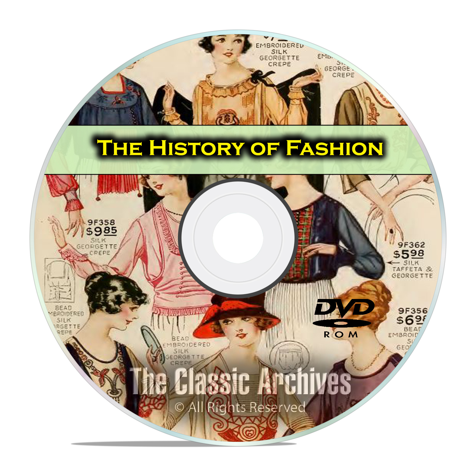 The History of American Fashion, Vintage Clothing Catalogs, 105 Books DVD