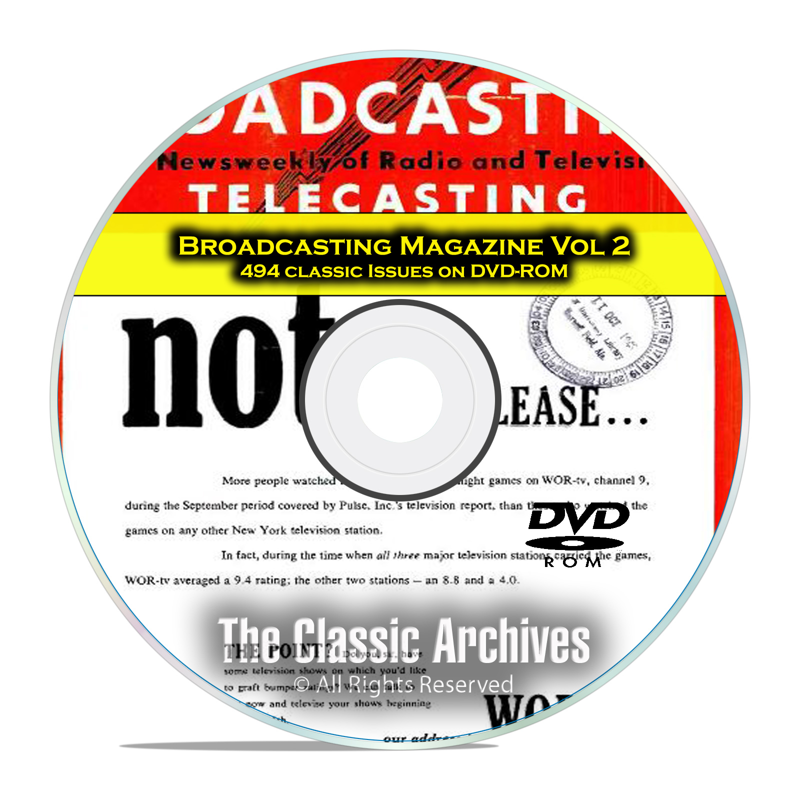 Broadcasting Magazine, Volume 2, 494 Old Time Radio OTR Magazines PDF DVD - Click Image to Close