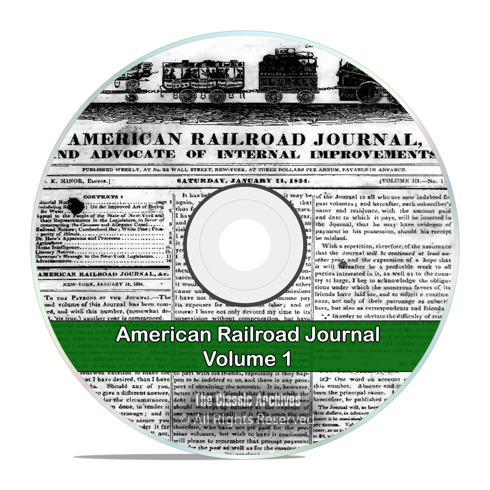 The American Railroad Journal, Volume 1, 1832-1861, 31 Volumes PDF DVD
