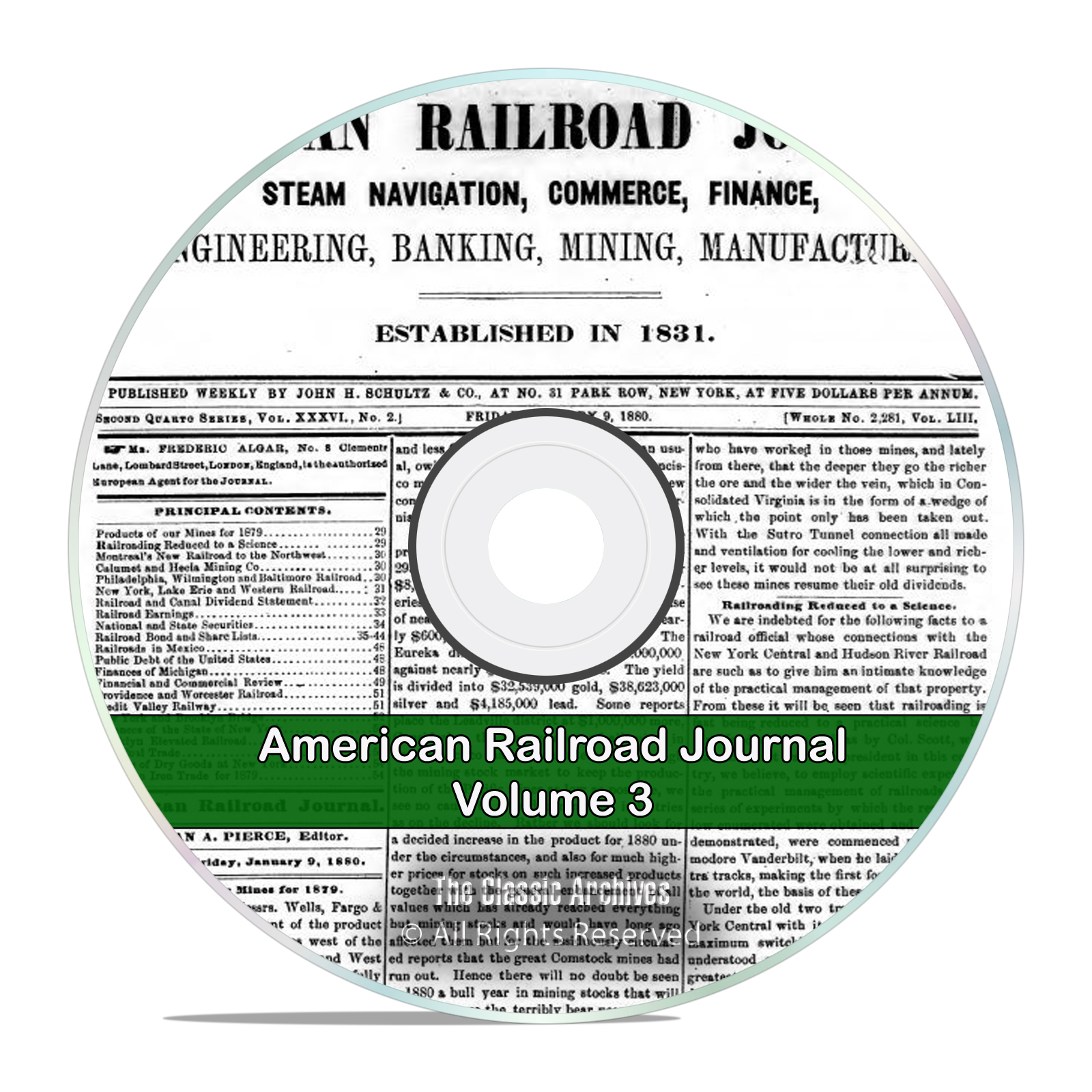The American Railroad Journal, Volume 3, 1878-1923, 46 Volumes PDF DVD