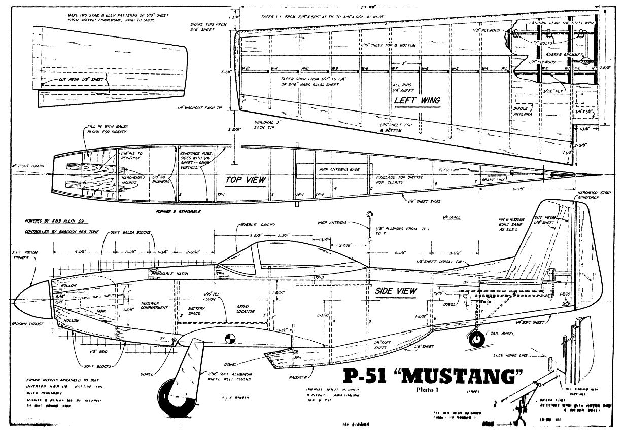 175+ Small & Medium Scale RC Model Airplane Plans Military
