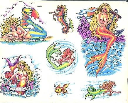Mermaid Tattoo Flash