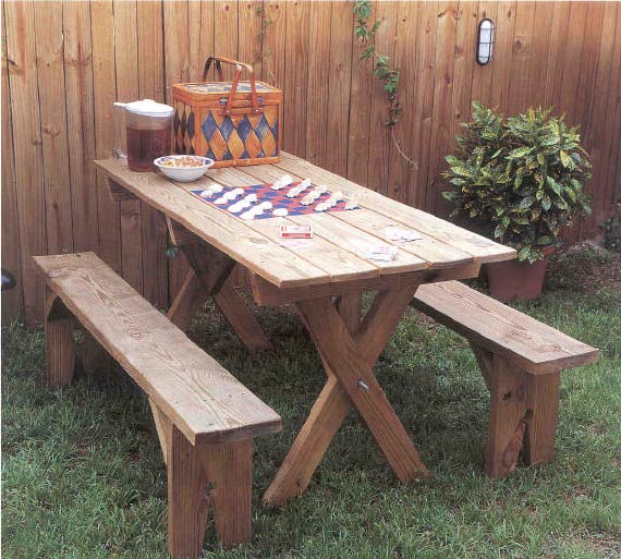 picnic table and benches wood working plans for download