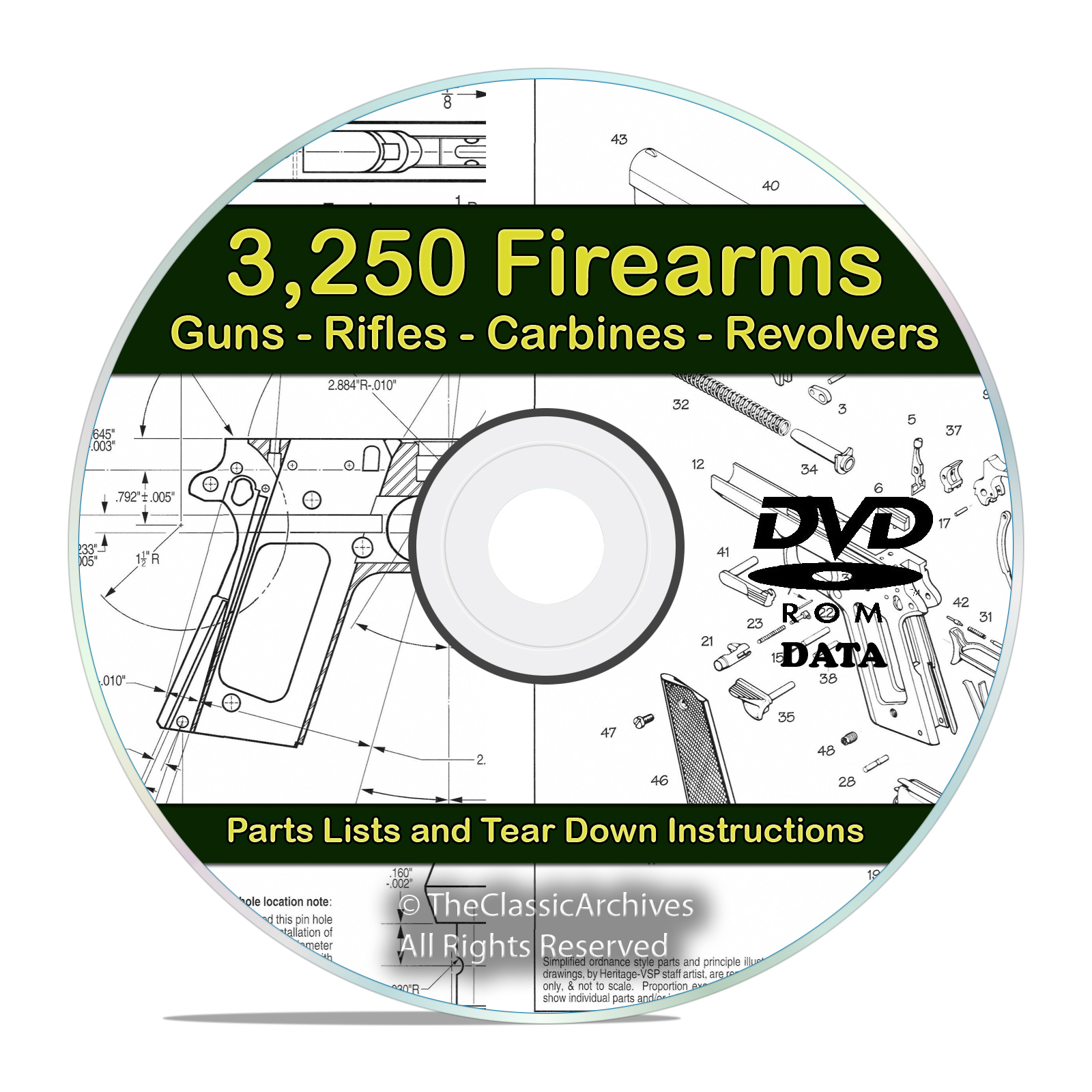 3250 Gun, Rifle, Shotgun, Firearm Users Manuals on DVD - Snail Mail
