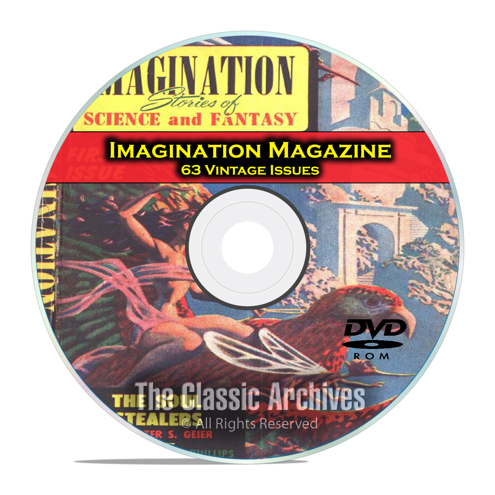 Imagination Magazine, 63 Vintage Pulp Magazine, Science Fiction DVD