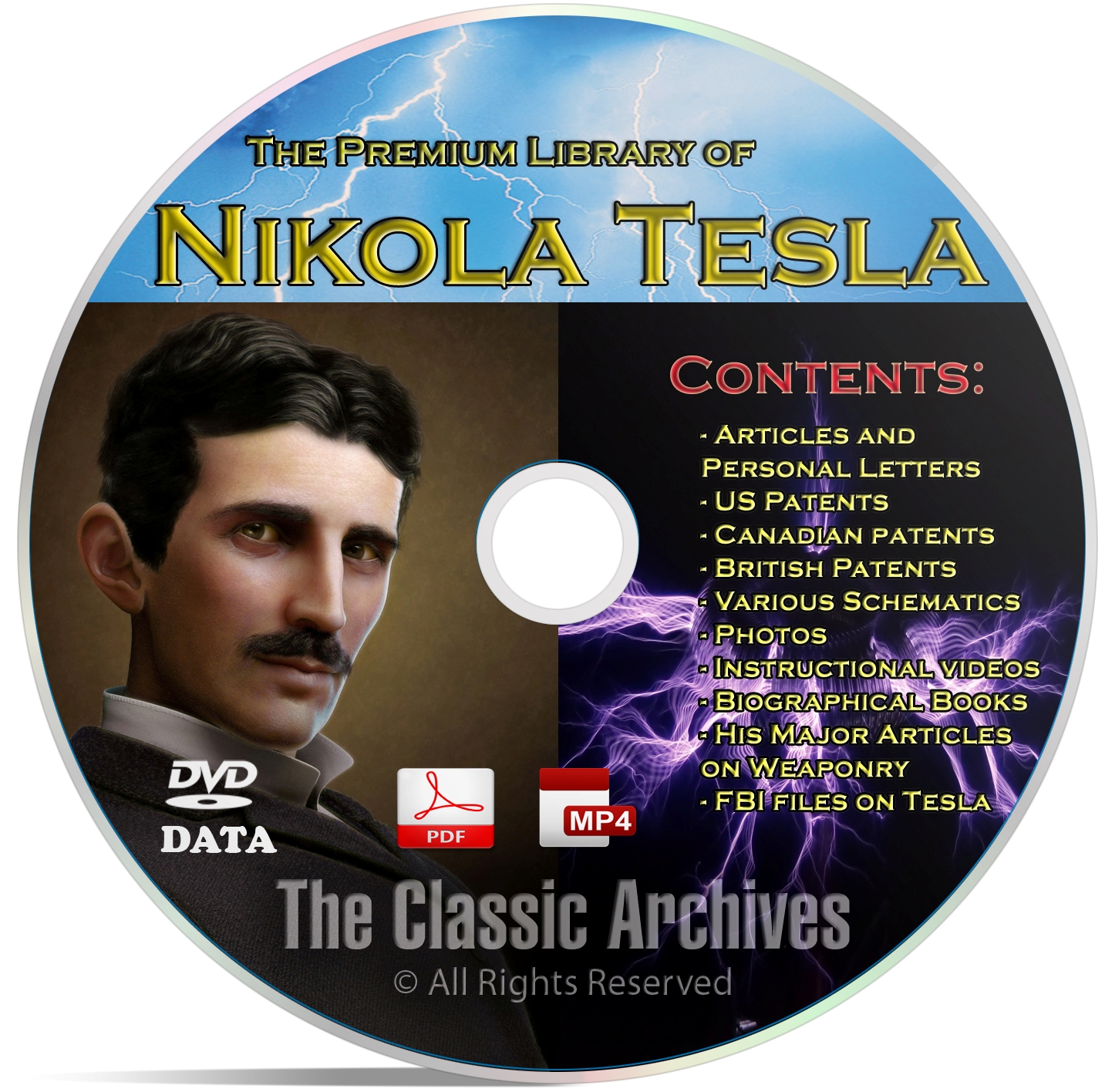 Nikola Tesla 325+ Book Library, Patents, Articles, Alternative Energy DVD