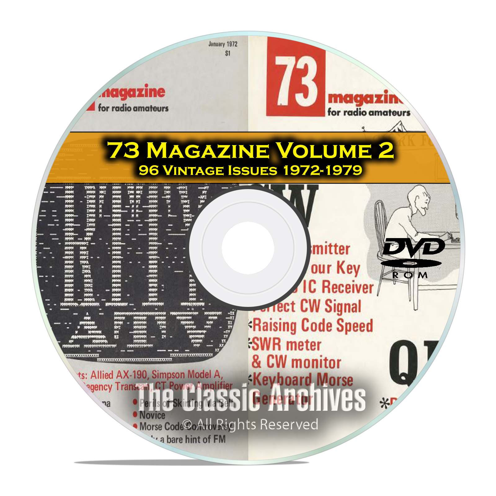73 Magazine Volume 2, 1972-1979, 96 Vintage Ham Amateur Radio Magazine DVD