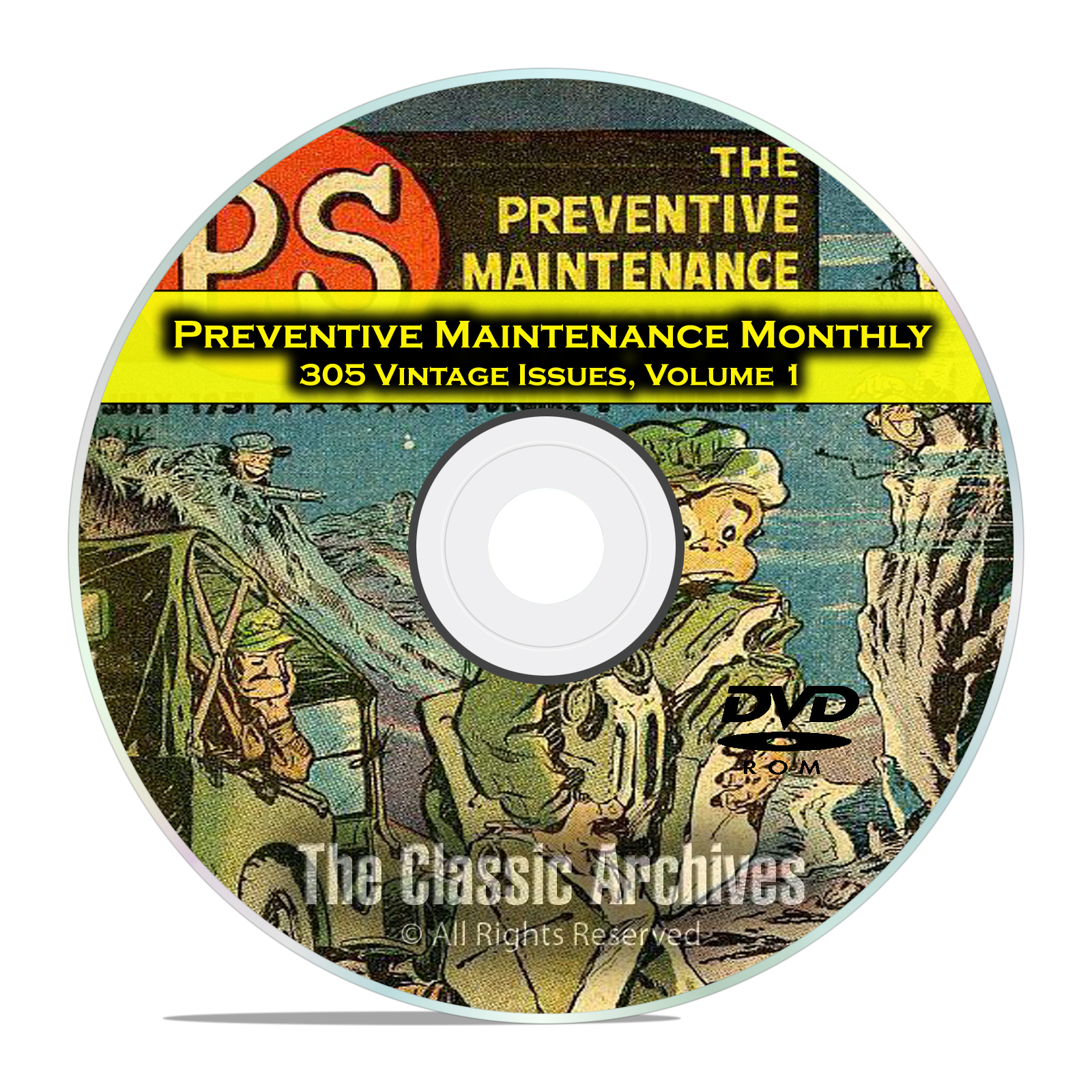 The Preventive Maintenance Monthly, Vol 1 305 Issues, Vintage Army Mags DVD