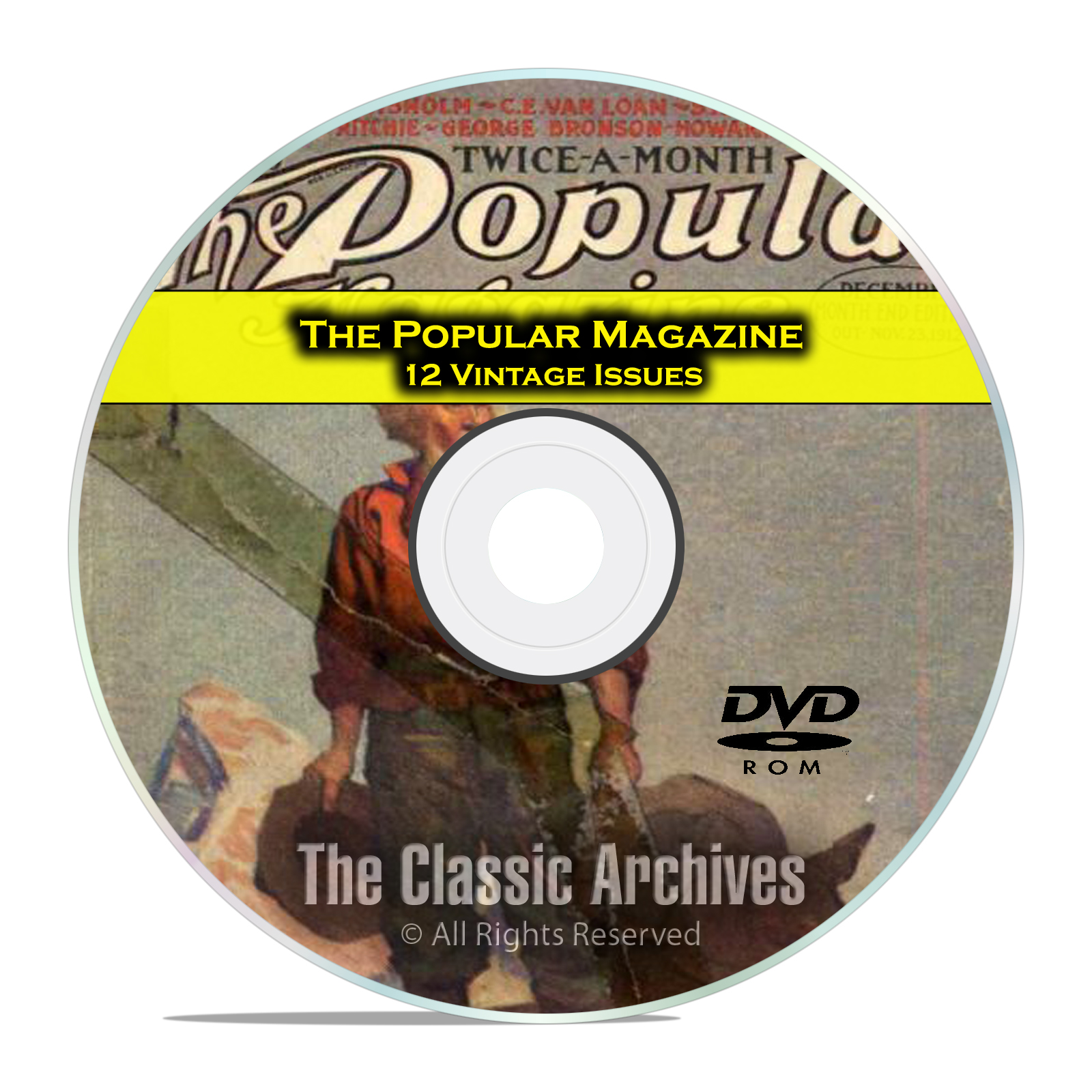 The Popular Magazine, 12 Vintage issues 1908-1918, Vintage Mens Stories DVD