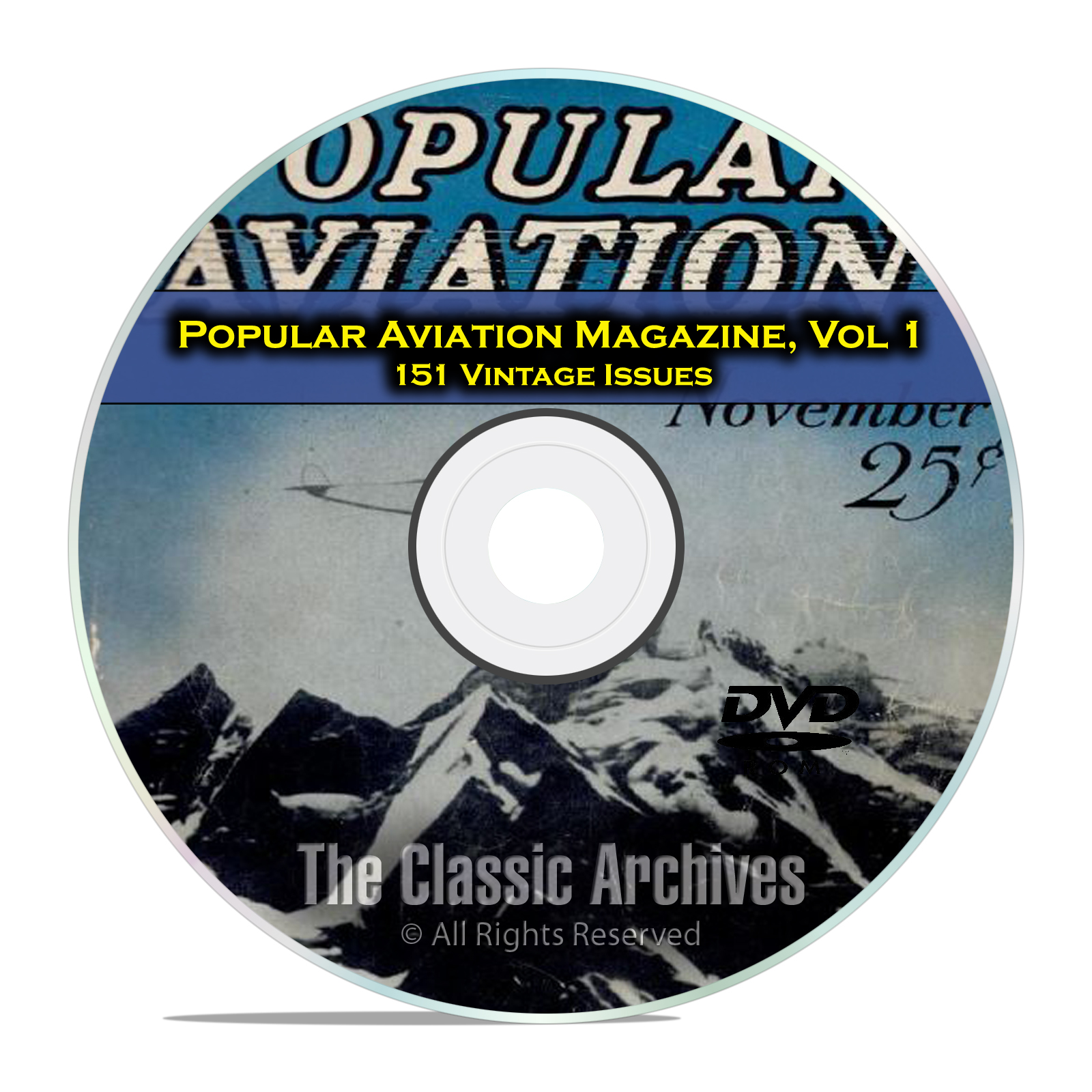 Popular Aviation Magazine, Vol 1, 151 Vintage Flight Issues, 1927-1944, DVD