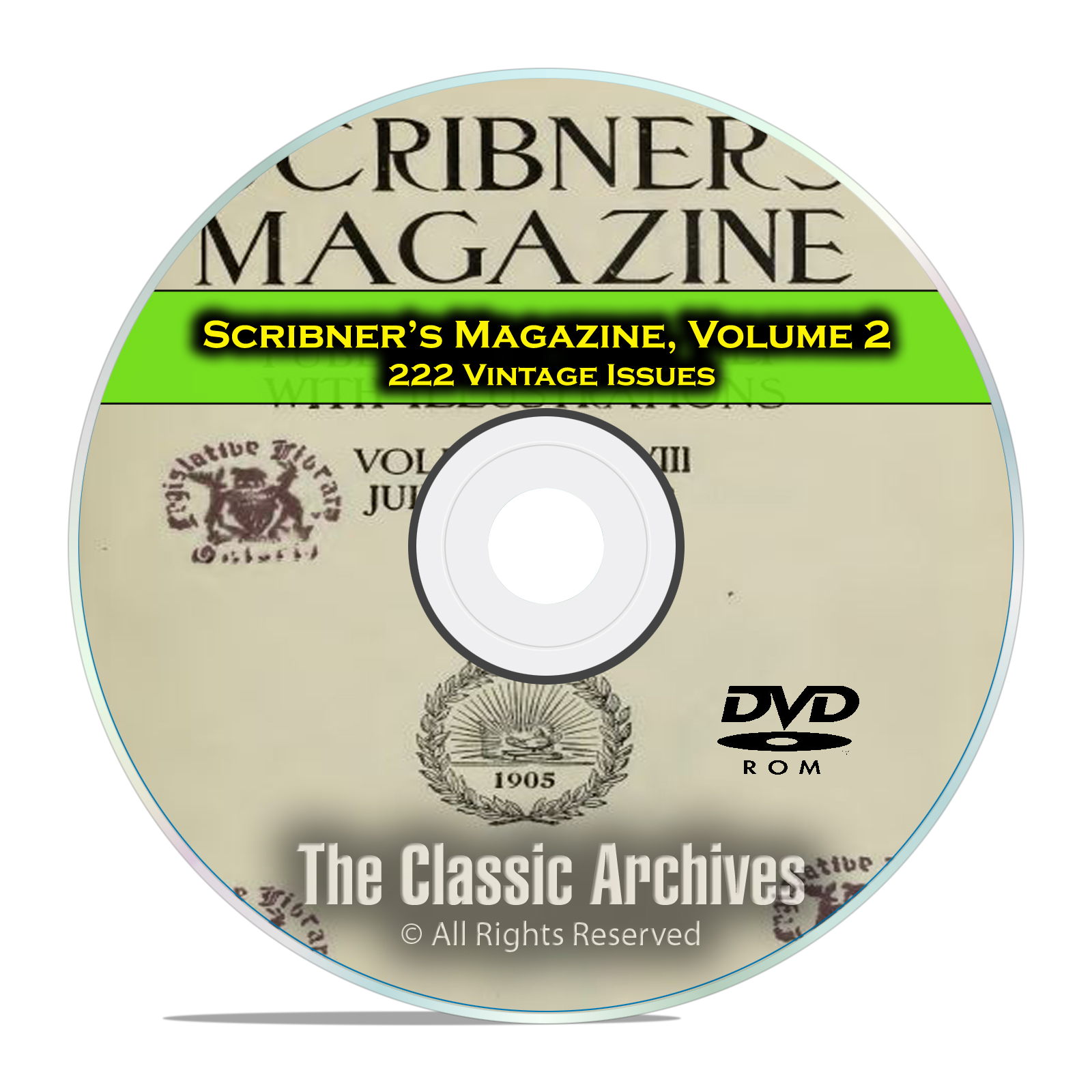 Scribner's Magazine, Vol 2, 222 Issues, 1905-1923 American History Mag DVD