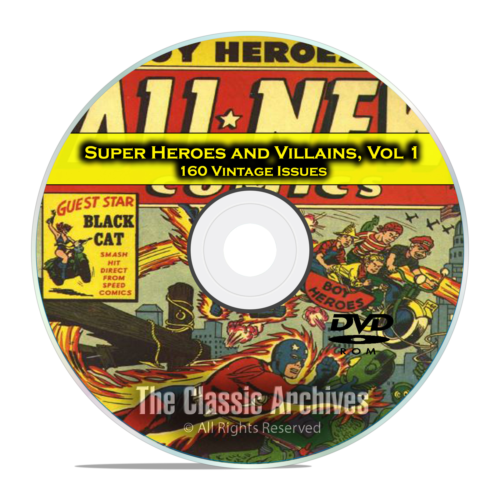 Super Hero, Villains, Vol 1, Black Terror, Exciting, Golden Age Comics DVD