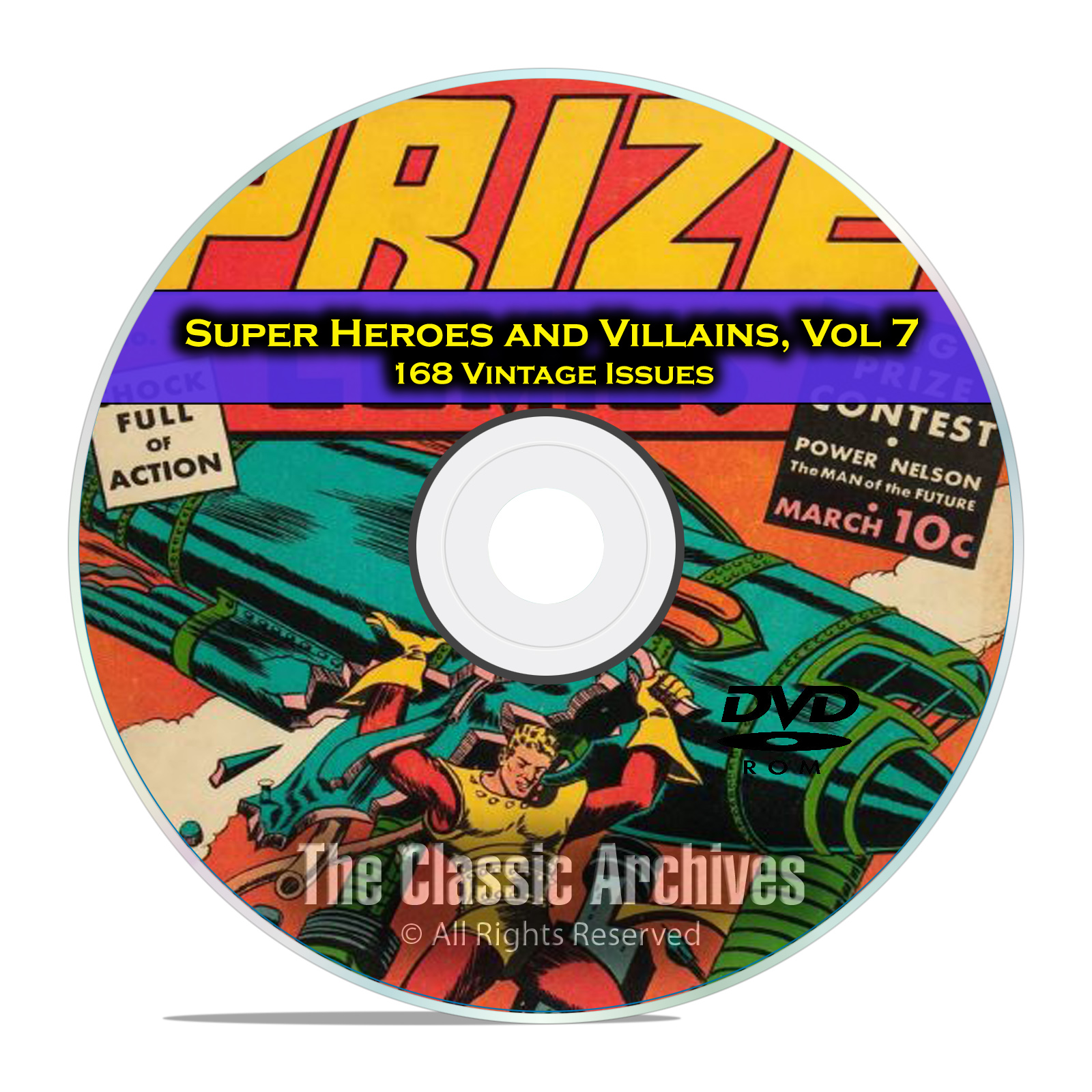 Super Hero, Villains, Vol 7, Prize and Target Comics, Golden Age Comics DVD