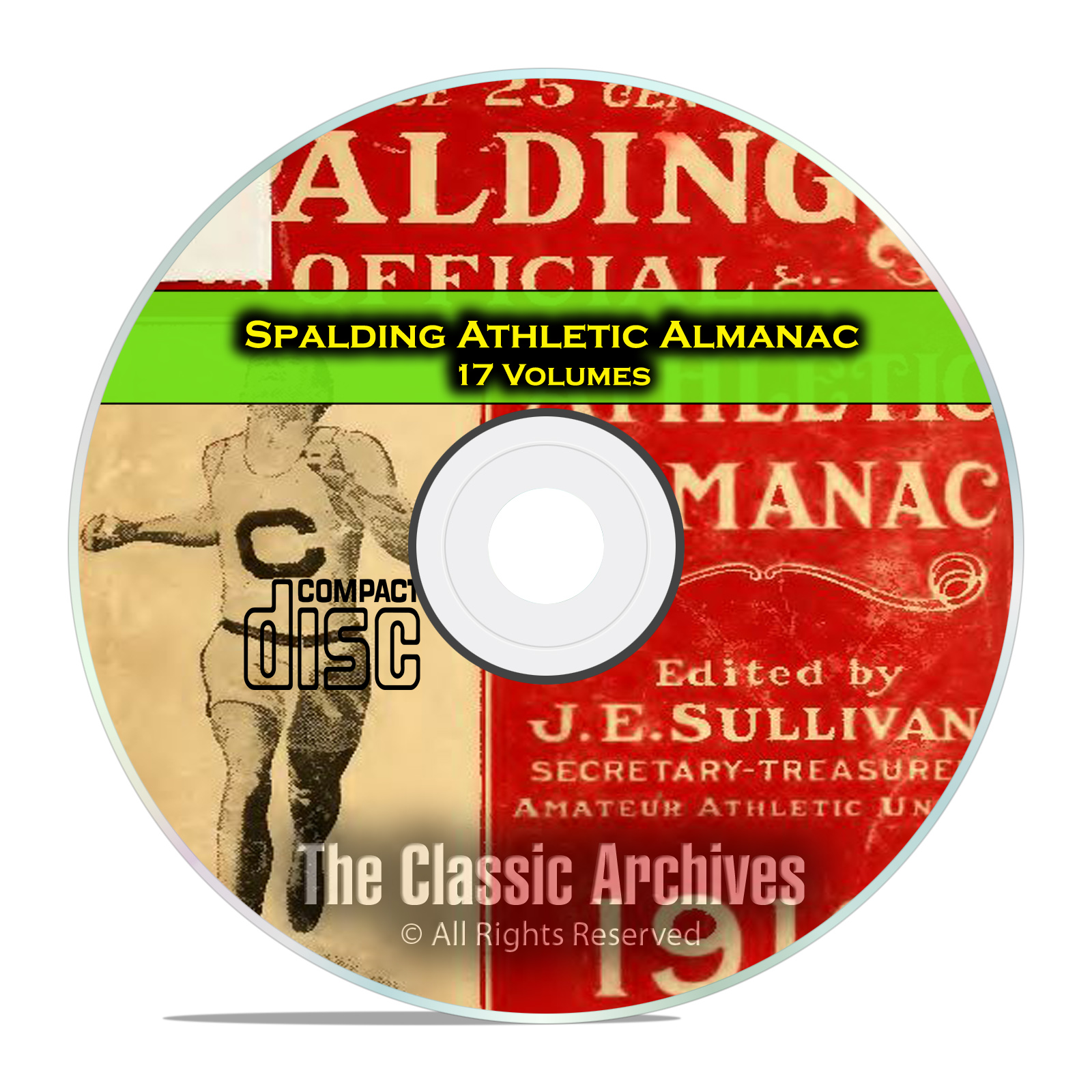 Spalding's Athletic Almanac, 17 Volumes, American Sports, 1902-1921 CD