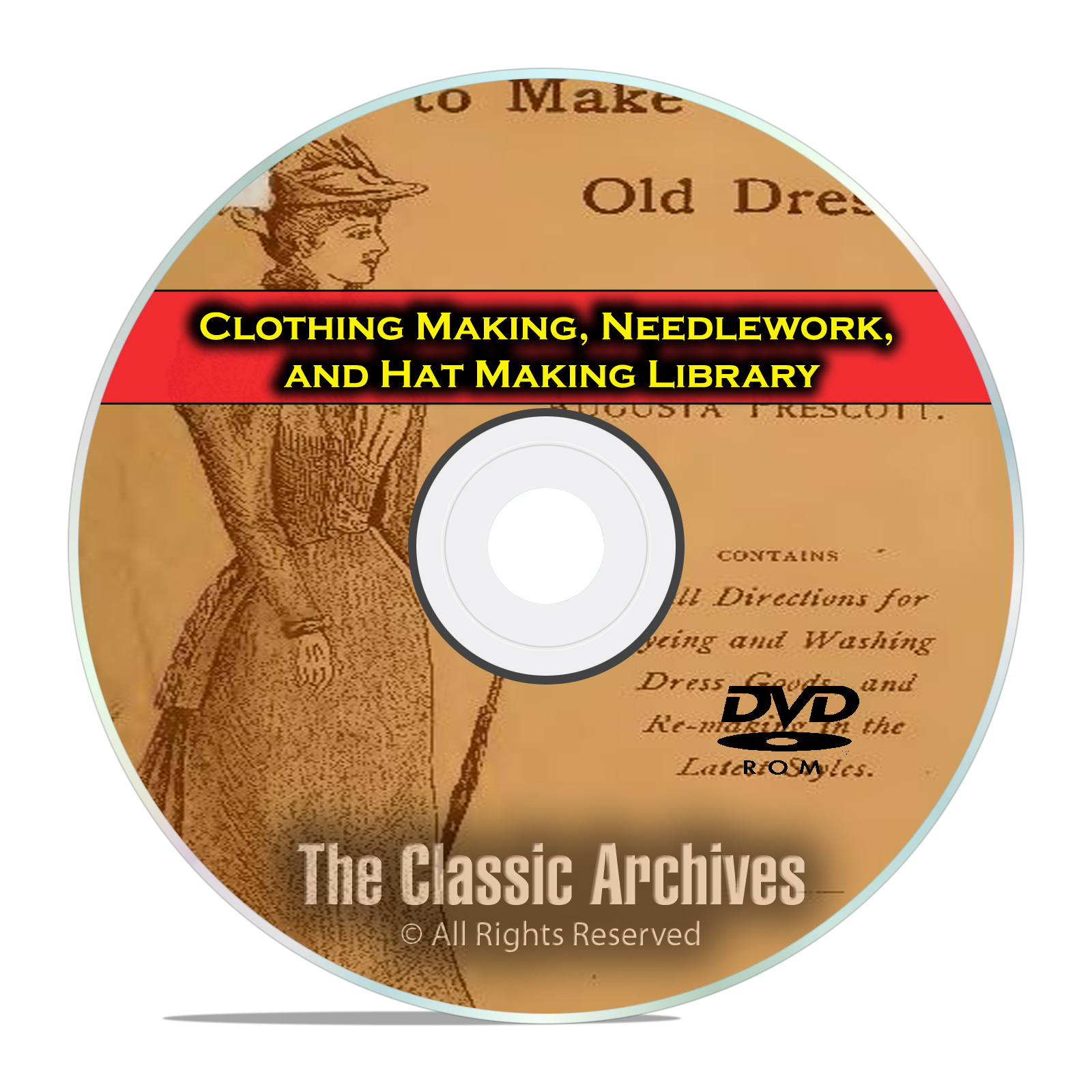 Clothing Making, Needlework, Hat Making Library, 215 Vintage Books DVD