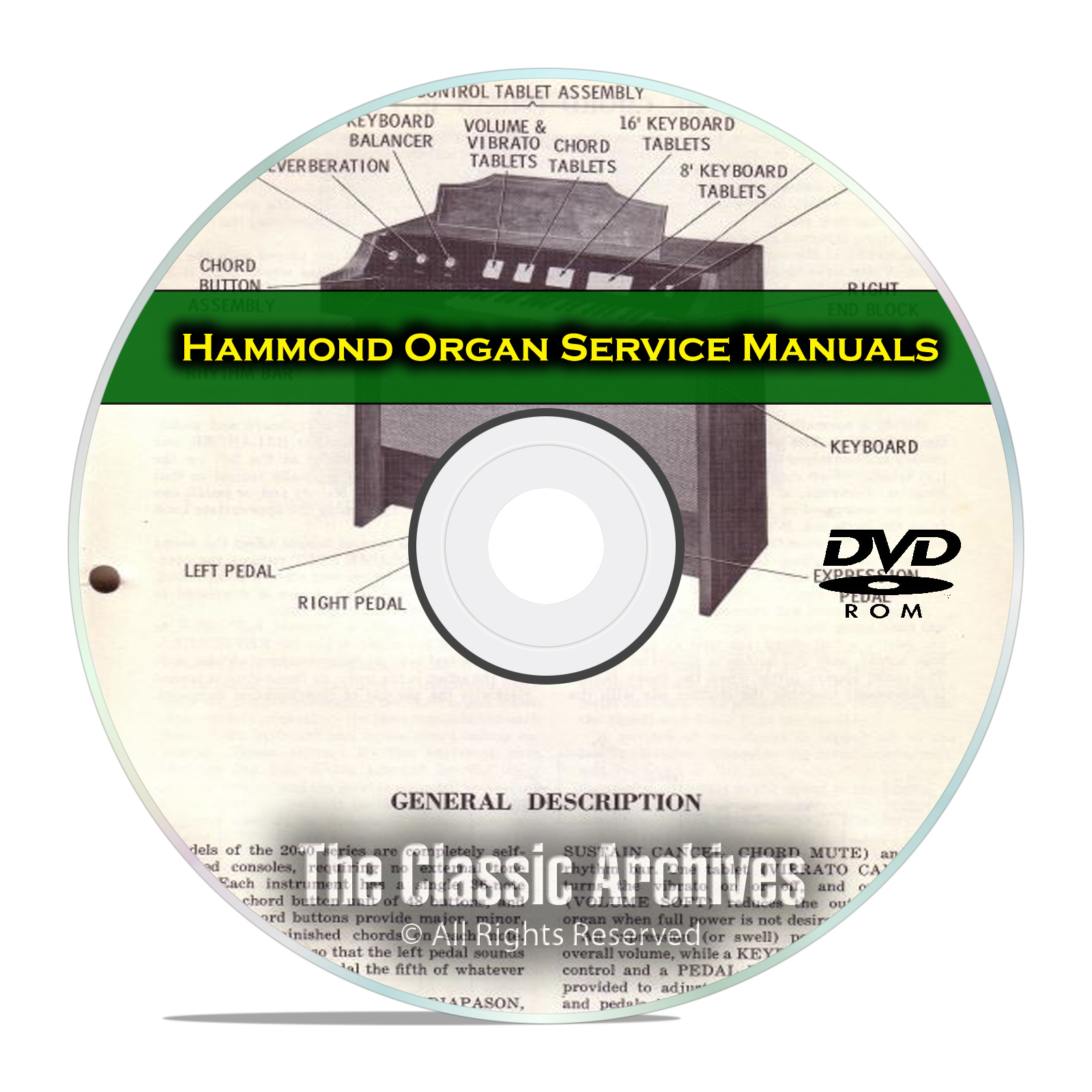 32 Service & Repair Manuals, Hammond Organ, Restoration, Guide Books DVD