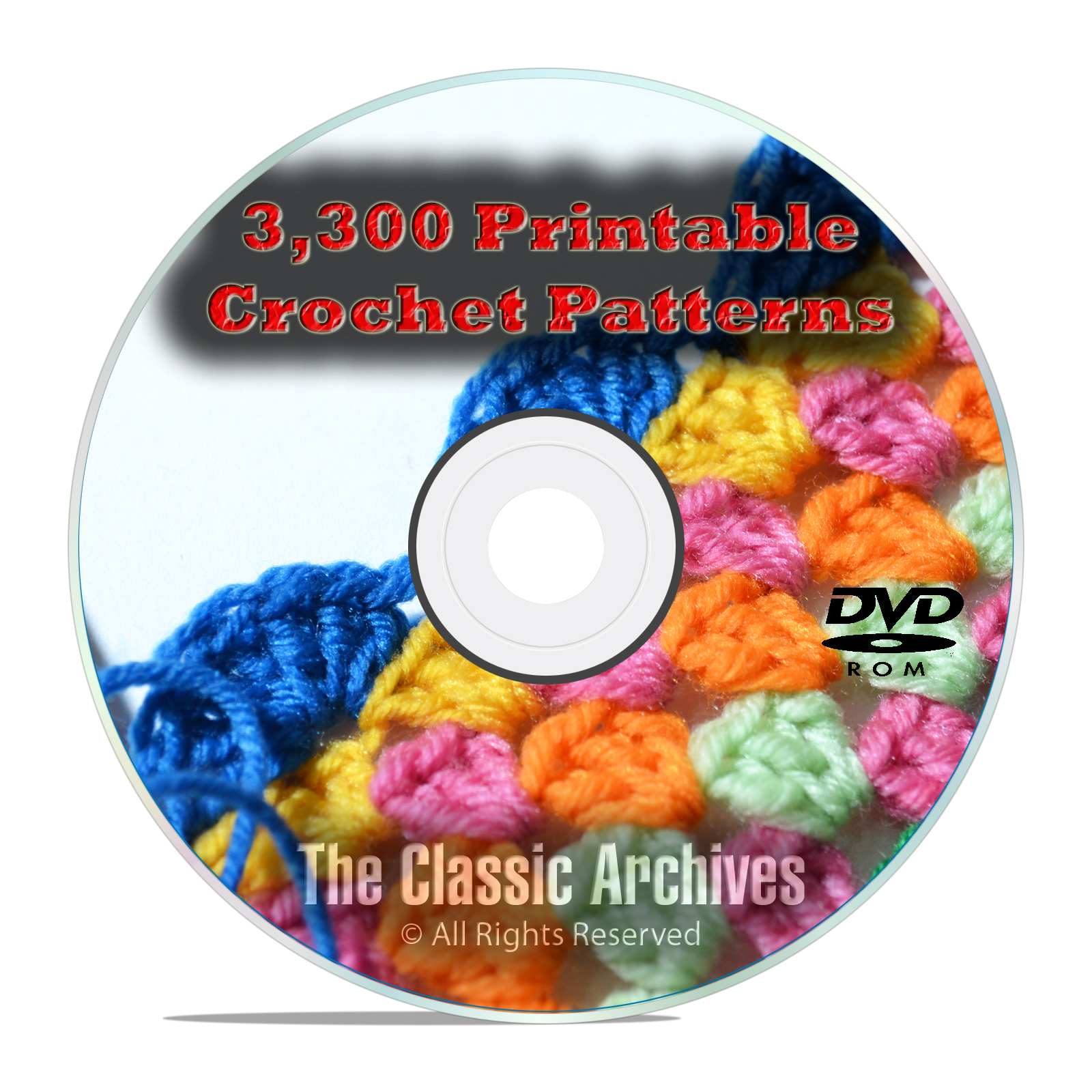 Learn to Crochet, 3300 Printable Crochet Patterns & Guides Books PDF CD DVD