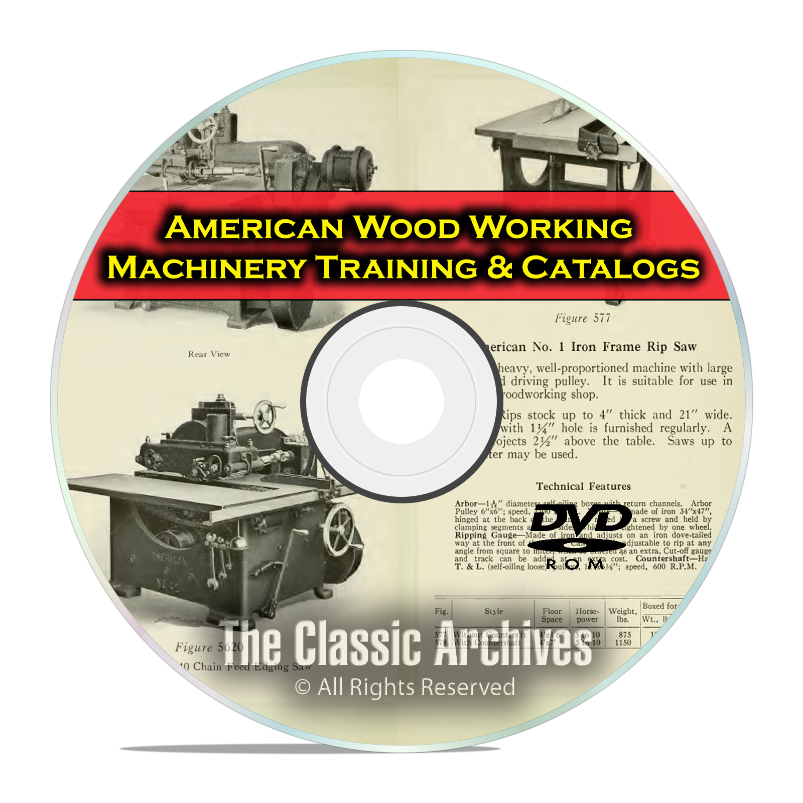 American Woodworking Machinery for Vocational Training Vintage Catalogs DVD