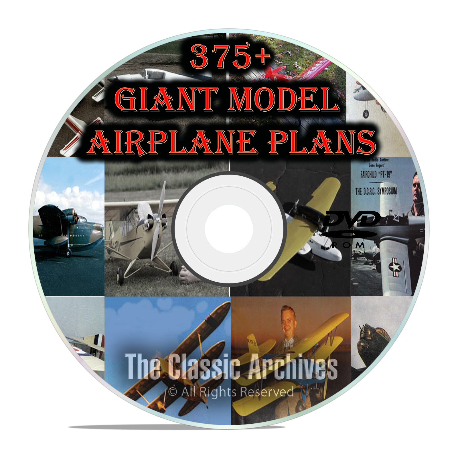 375+ Giant Scale RC Model Airplane Plans, Templates, Bombers Jets+ PDF DVD