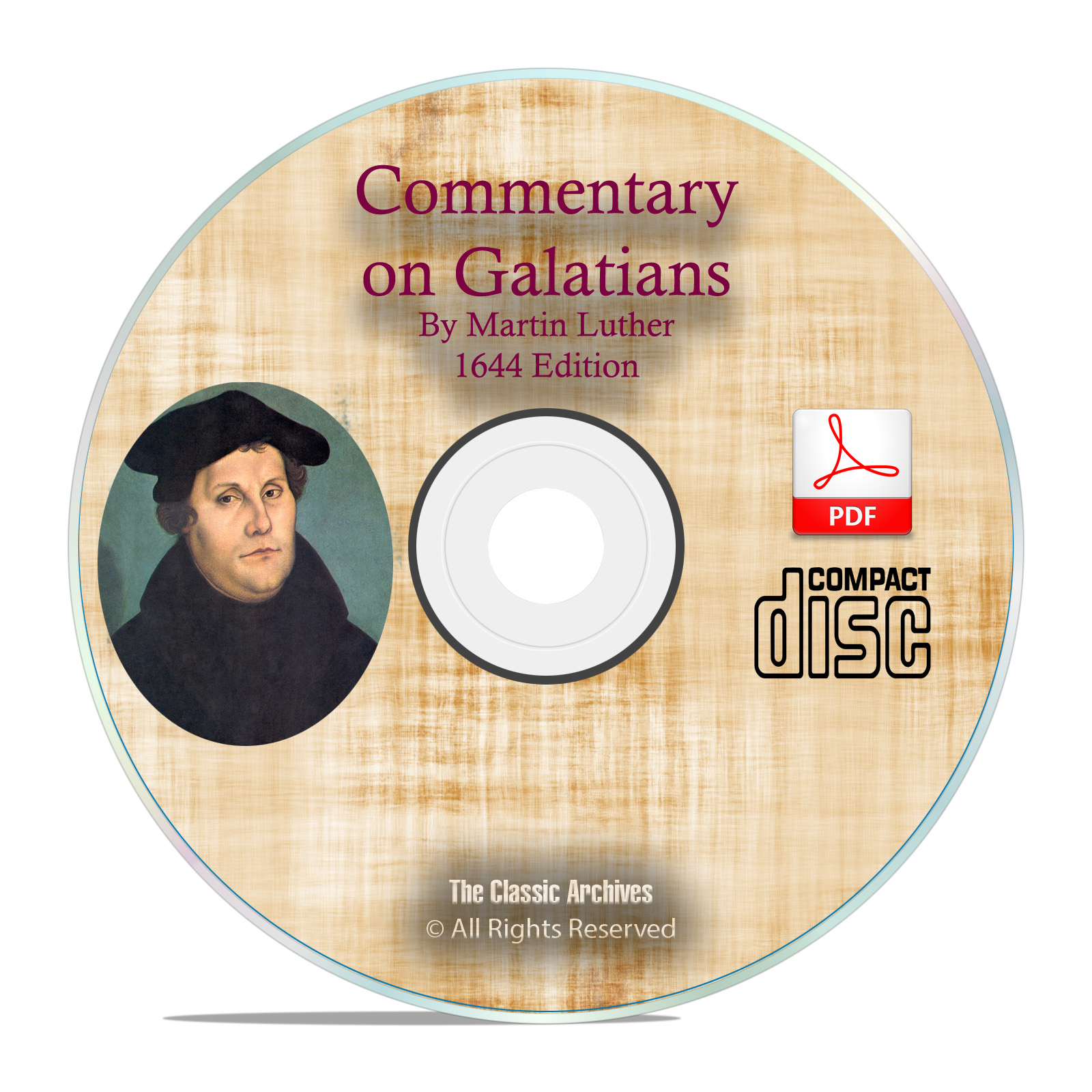1644 Commentary on Galatians, Martin Luther, Vintage Bible Study PDF CD