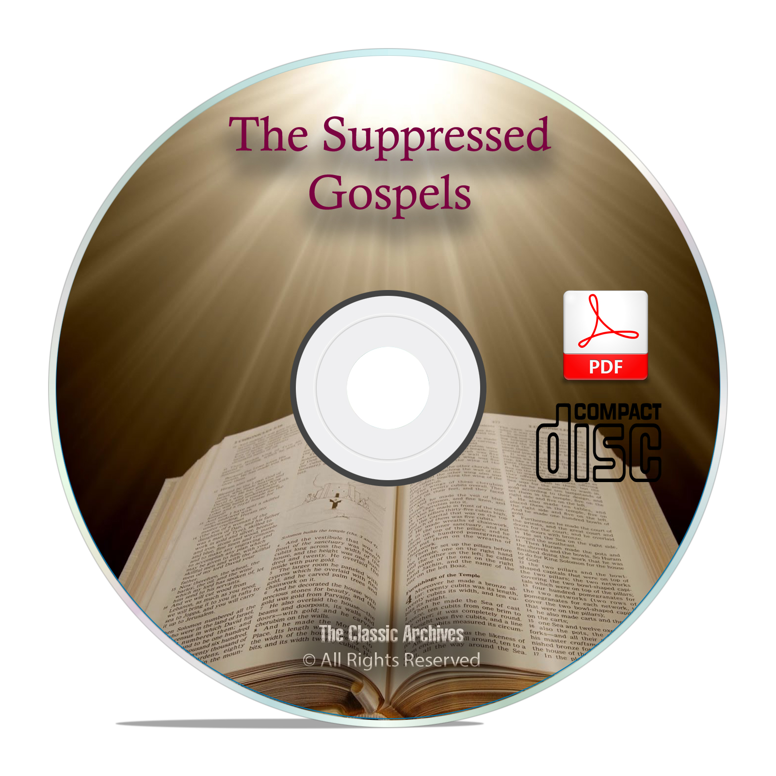 Suppressed Gospels New Testament, Forbidden Lost Books Bible, 9 Volumes CD