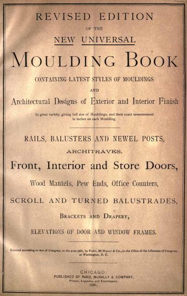 The New Universal Moulding Book, Vintage Woodworking Book, Download