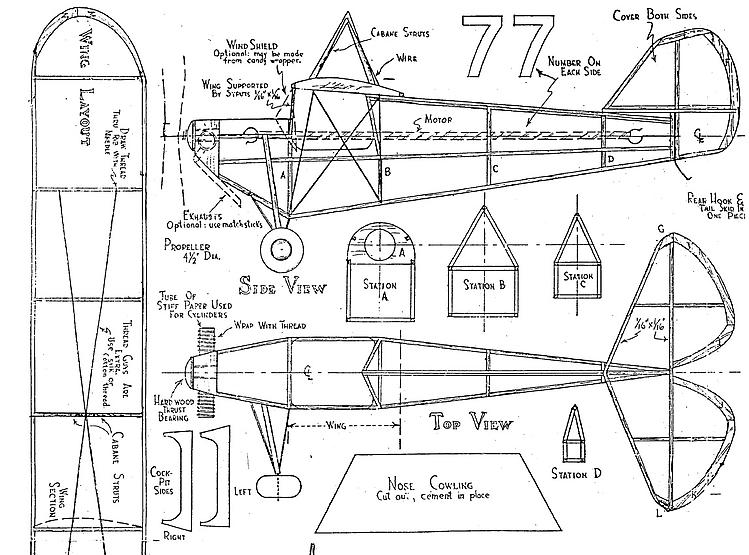 600 Small "Peanut" Scale, Indoor, RC Remote Control Model Airplane