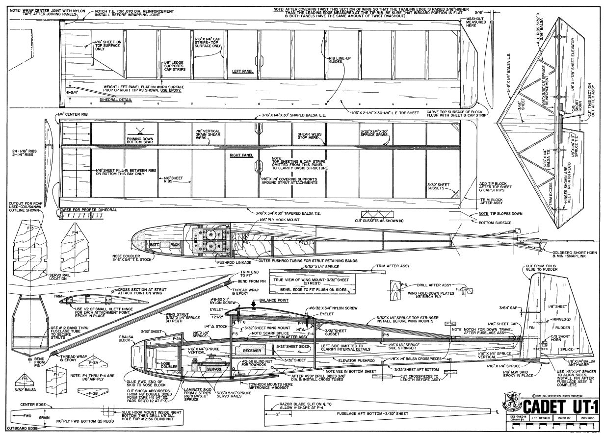 750 Sailplanes & Gliders, Remote Control RC Radio Model Airplane Plans