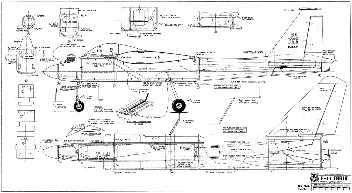1300 Fighters and Acrobatic, Remote Control RC Model Airplane Plans