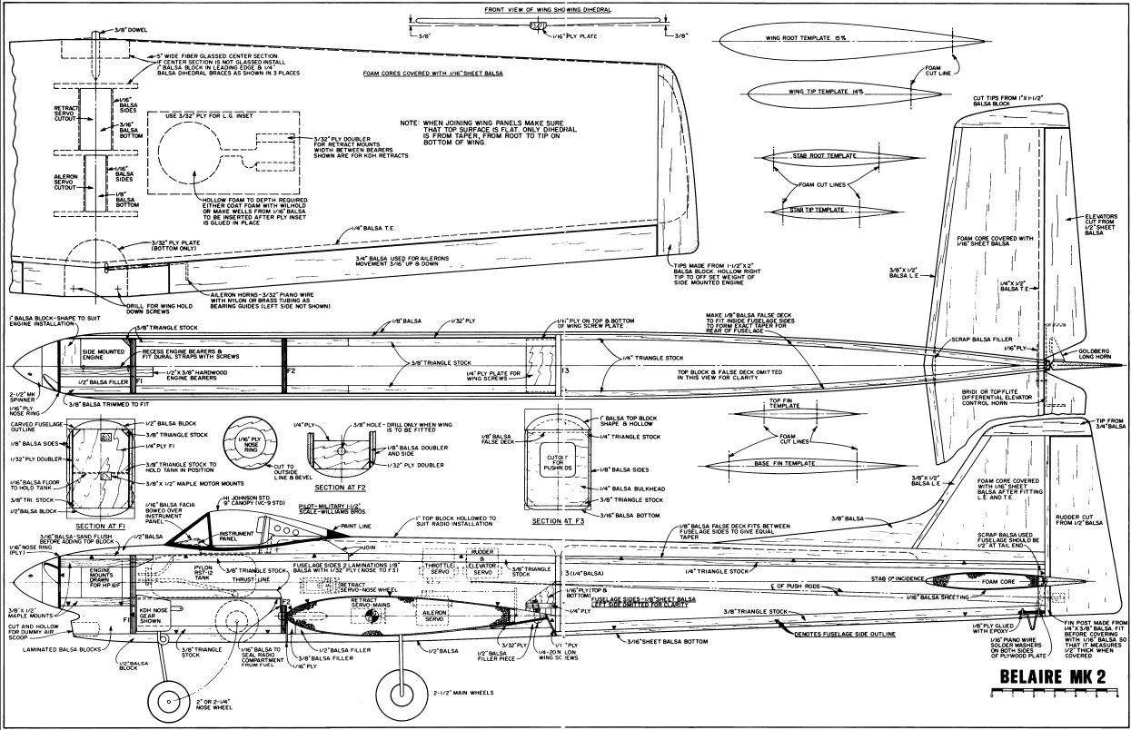 Semi Scale RC Radio Remote Control Model Airplane Plans