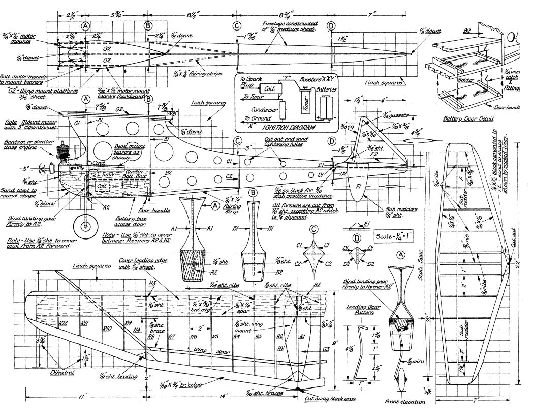 3,300 Free Flight Model Airplane Aircraft Plans, RC, Remote Control ...